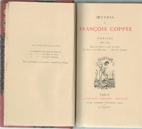 Oeuvres de François Coppée 6 Vol Poésies Tome I Poésies 1864 1869