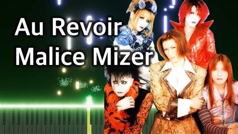 Au Revoir Malice Mizer Piano Cover Youtube