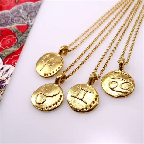 Gold Zodiac Necklace Zodiac Sign Star Sign Pendant Necklace - Etsy