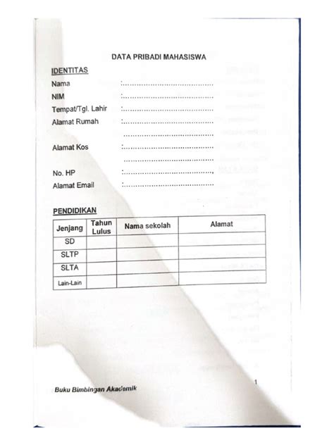 data pribadi mahasiswa