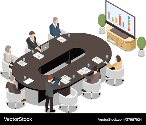 Isometric meeting room Royalty Free Vector Image