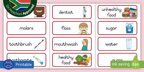 Teeth And The Dentist Word Cards L Enseignant A Fait