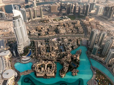 Vogelperspektive Von Im Stadtzentrum Gelegenem Dubai Von Burj Khalifa