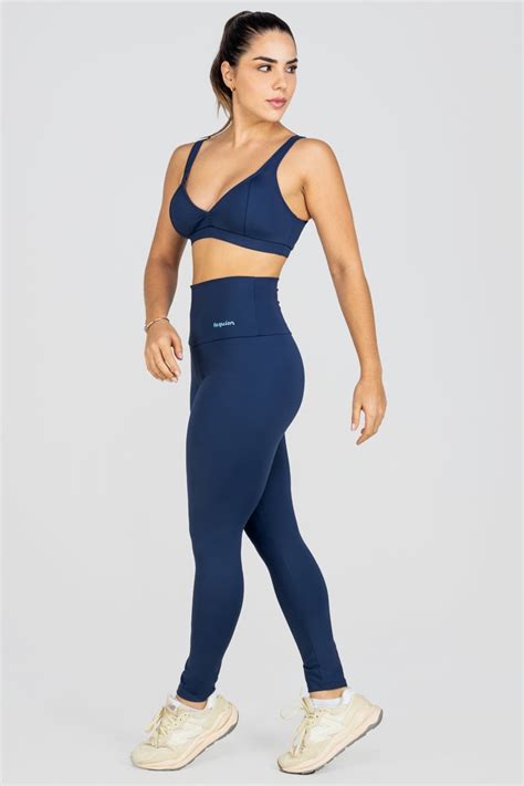 Cal A Legging Front C S Alto Azul Marinho