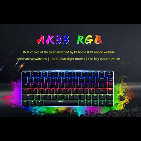 Ajazz Ak Mechanical Gaming Keyboard Black Blue Switch English