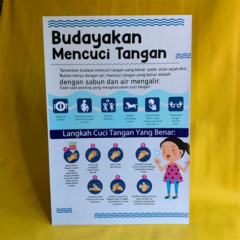 Jual Poster Cuci Tangan Poster Budayakan Mencuci Tangan Poster