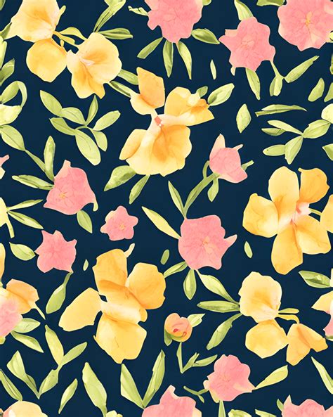 Seamless Retro Floral Pattern Creative Fabrica