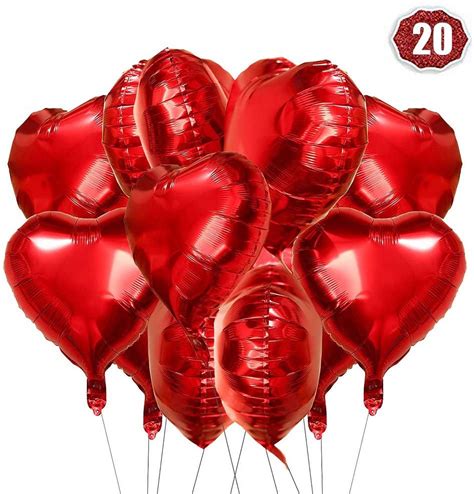 Heldig Heart Foil Balloon Red Pieces Heart Helium Balloons Heart