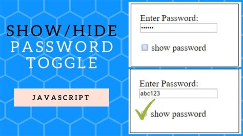 Show Hide Password Toggle Button Using Javascript Only YouTube