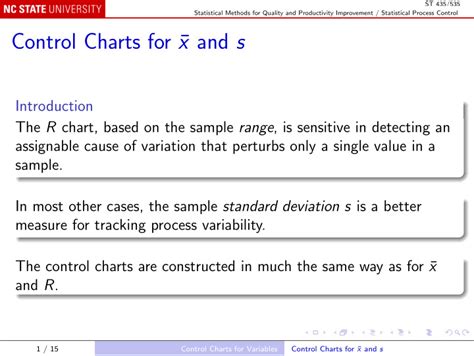 PPT Control Charts For X And S Introduction The R Chart Based On