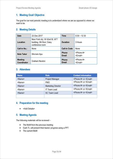 Zoom Meeting Agenda Template