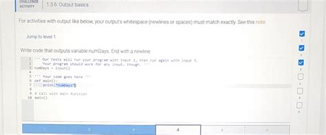 Solved Challenge Activity Output Basics For Activities With
