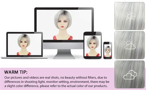 Amazon Tishining Short Ombre White Blonde Bob Wigs For White