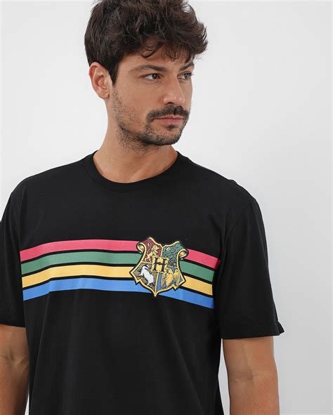 Riachuelo Camiseta masculina brasão Hogwarts preta Warner Bros