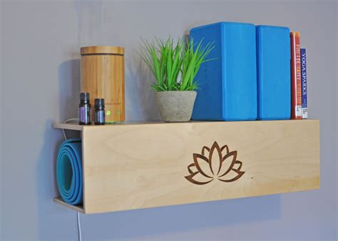 Lotus yoga storage wall mounted yoga shelf yoga mat holder yoga mat