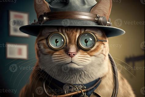 inspector gadget cat illustration 23035462 Stock Photo at Vecteezy