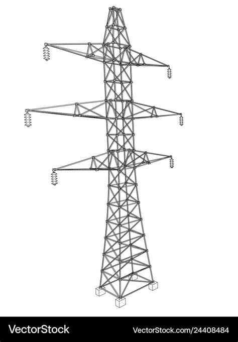 Electric pylon or tower concept Royalty Free Vector Image