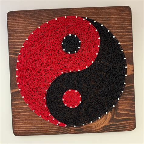 Yin Yang String Art Black And White Wall Art Couples Gift Etsy