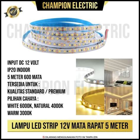 Jual Lampu Led Strip Led Mata Rapat V Volt Meter Di