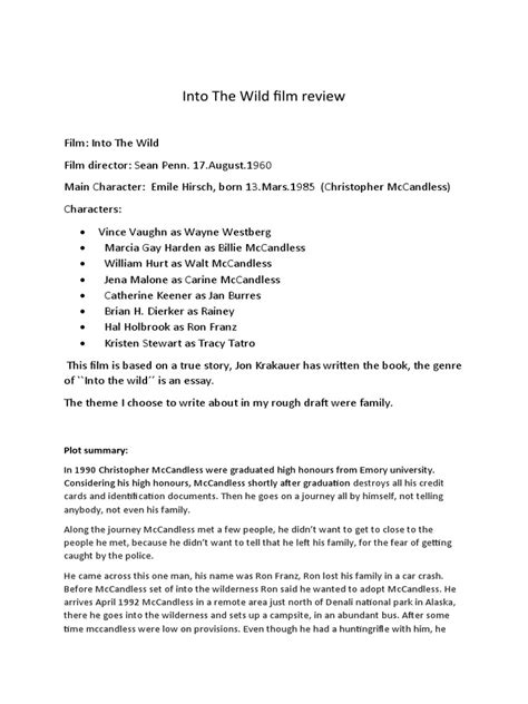 Into the wild film review | PDF