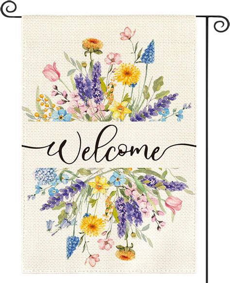 Amazon AVOIN Colorlife Welcome Spring Garden Flag 12 X 18 Inch