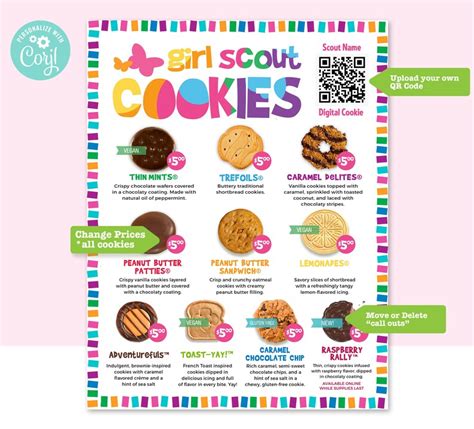 New 2023 ABC Girl Scout Cookie Menu QR Code ABC Bakers Etsy