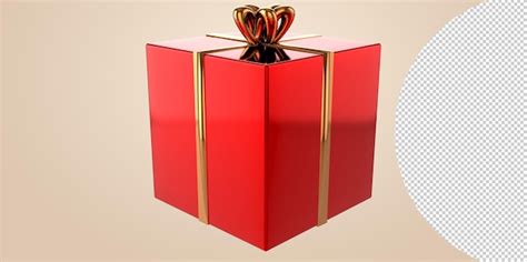 Premium Psd D Realistic Gift Box With Gold Ribbon Gift Bow