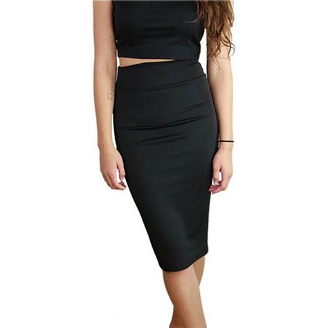Saia Preta Midi Justa - Saia Midi Média Kim Justa Lycra Preta | Saia Feminina Used Mood Nunca ...