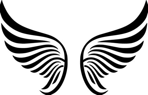 Angel Wings, Black and White Vector illustration 29192152 Vector Art at ...