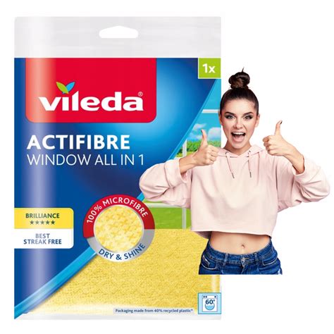 Vileda Actifibre Dobra Ścierka Ściereczka Do Okien do SZYB ŻÓŁTA