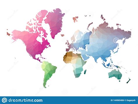 Mapa De Mundo Baixo Estilo Poli Impressionante Ilustra O Do Vetor