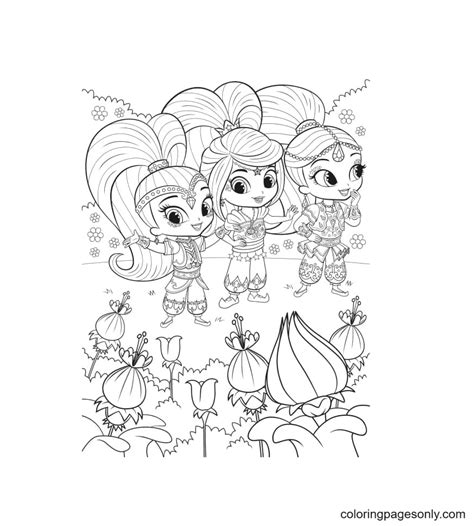 Shimmer and Shine Coloring Pages Printable for Free Download