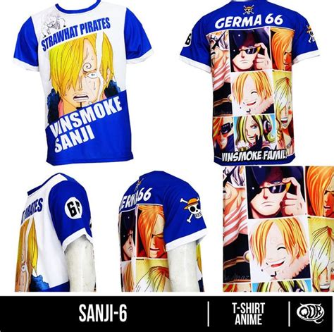 T Shirt One Piece Sanji 6 T Shirt One Piece Bahan Dry Fit Cotton