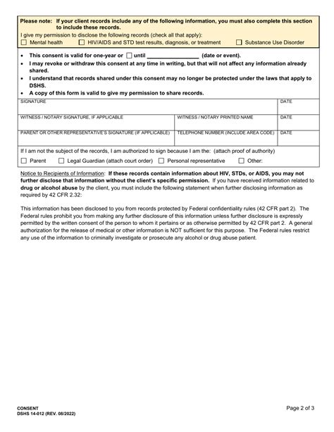 Dshs Form 14 012 Fill Out Sign Online And Download Printable Pdf