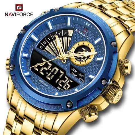 Buy Naviforce Nf Blue Golden Watch Online At Best Price In Nepal