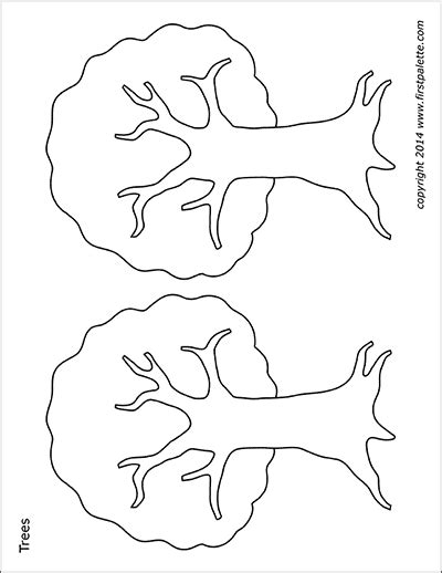 Printable Tree Template 2 Tree Templates Templates Printable Free