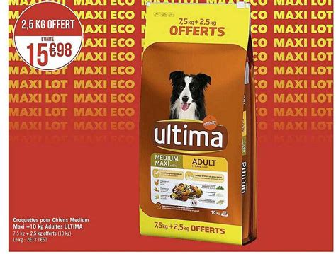 Promo Croquettes Pour Chiens Medium Maxi Kg Adultes Ultima Chez