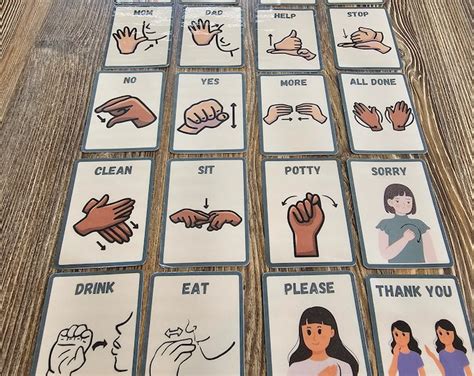 Basic Sign Language Digital Pack Sign Language Cards Asl Etsy Canada