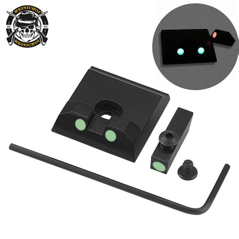 WNC Tactical Fiber Optic 3 Dot Front And Rear Sight Set Metal Sights