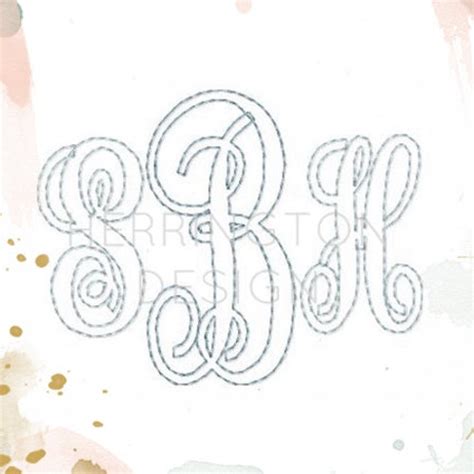 Interlocking Vine Applique Font Design Interlocking Monogram Etsy