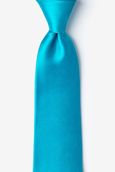 Neon Blue Silk Tie For Men Solid Neckties Collection