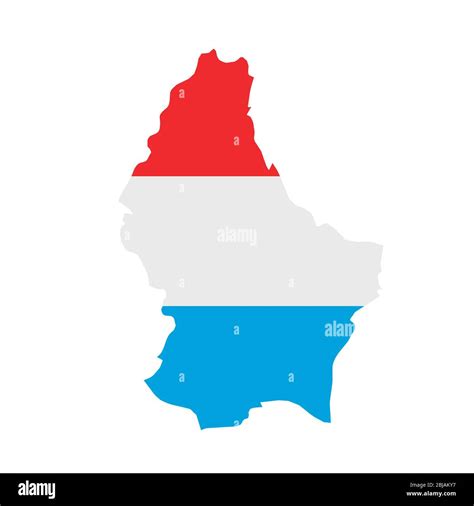 Luxembourg flag map. Country outline with national flag Stock Photo - Alamy