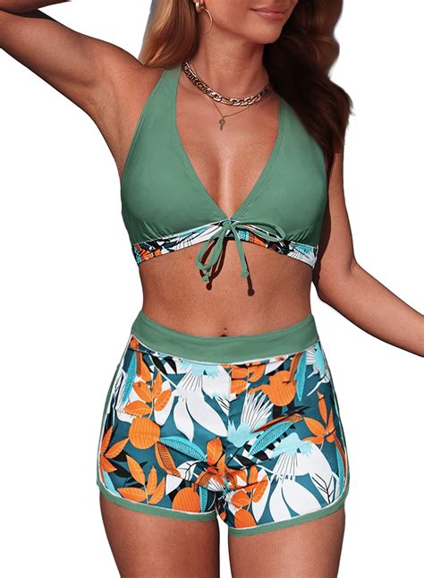 Aleumdr Women Bikini Set 2 Piece Swimsuit High Waist Bathing Suit