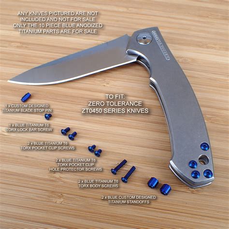 Zero Tolerance Zt0450 450 Cf G10 Zt Custom Titanium 10pc Parts Set