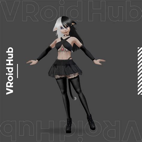 Guwosch Black And White Vroidstudio Vroid Vtuber Ar