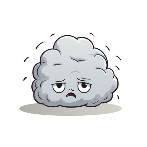 Sad grey cloud cartoon drawing | Free Photo Illustration - rawpixel