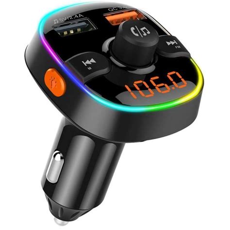 Transmetteur Fm Bluetooth 5 0 Adaptateur Audio Pour Voiture Avec Qc3 0