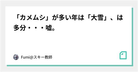 「カメムシ」が多い年は「大雪」、は多分・・・嘘。｜fumiスキー教師