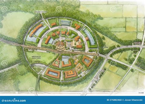 Master Plan Of Urban Landscape Design Or Urban Architecture Drawing Add