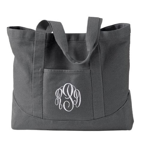 Monogrammed Tote Bag Personalized Canvas Tote Bag in 7 - Etsy